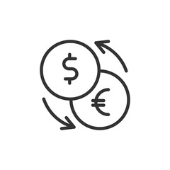 Exchange icon. Euro and Dollar currency convert symbol. flat vector illustration