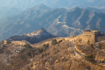 The Great wall of China at Badaling sye in Beijing, China