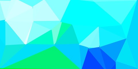 Light blue, green vector poly triangle layout.