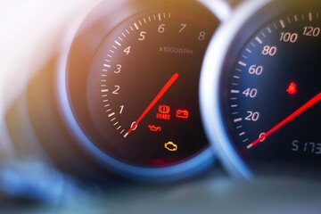 speedometer on black background