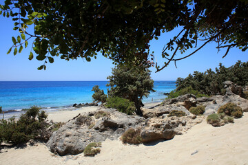 Kerdodasos beach crete private blue lagoon paradise red sand coast summer 2020 covid-19 holidays...