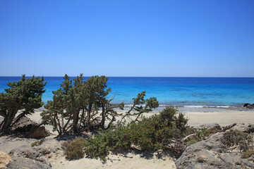 Kerdodasos beach crete private blue lagoon paradise red sand coast summer 2020 covid-19 holidays...