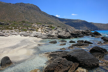 Kerdodasos beach crete private blue lagoon paradise red sand coast summer 2020 covid-19 holidays...