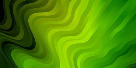 Light Green, Yellow vector background with bent lines. Bright illustration with gradient circular arcs. Pattern for commercials, ads.