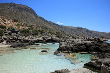 Kerdodasos beach crete private blue lagoon paradise red sand coast summer 2020 covid-19 holidays...