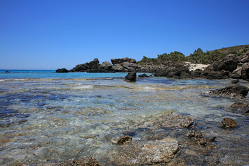 Kerdodasos beach crete private blue lagoon paradise red sand coast summer 2020 covid-19 holidays...