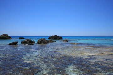Kerdodasos beach crete private blue lagoon paradise red sand coast summer 2020 covid-19 holidays...