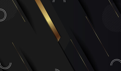black and golden stripe background, abstract background, elegant background, graphic design element, Modern vector design. Golden lines, vector illustration.