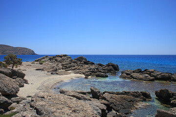Kerdodasos beach crete private blue lagoon paradise red sand coast summer 2020 covid-19 holidays...
