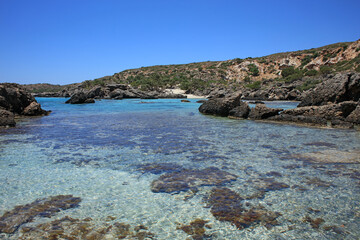Kerdodasos beach crete private blue lagoon paradise red sand coast summer 2020 covid-19 holidays...
