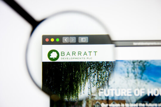 Los Angeles, California, USA - 5 March 2019: Barratt Developments website homepage. Barratt Developments logo visible on display screen, Illustrative Editorial
