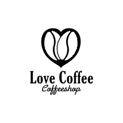 Love Coffee simple Logo Design Inspiration for Coffee Shop Company