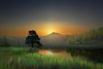 Silent morning on a dream land