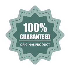100 percent guaranteed label