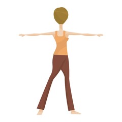 girl practising yoga in standing pose