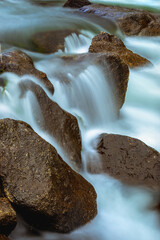 water flowing over rocks