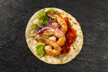 タコスセット　メキシコのグルメ　Mexican food tacos