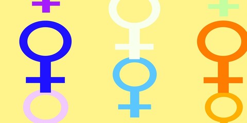 Obraz premium Light Multicolor vector texture with women's rights symbols.