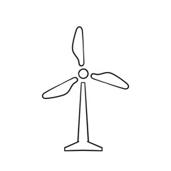 hand drawn wind turbine illustration icon isolated background vector