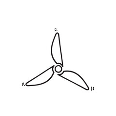 hand drawn wind turbine illustration icon isolated background vector