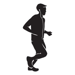 silhouette of a man running