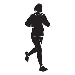 silhouette of a woman running