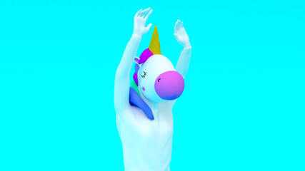 Unicorn Hands Waving to say hello