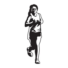 silhouette of a woman running