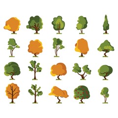 set of tree icons