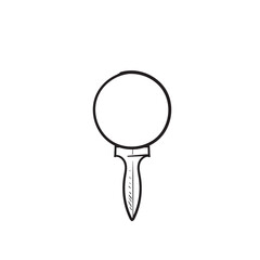 hand drawn doodle tee golf and ball illustration icon with line art style vector