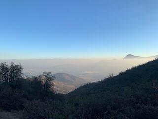 View From the mountains in santiago de Chile