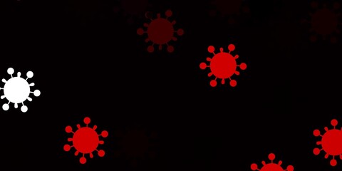 Light pink, red vector background with covid-19 symbols.