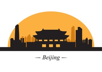silhouette of beijing
