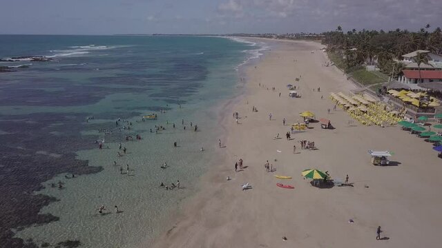 Imagem A&eacute;rea de Porto de Galinhas, Praia do Cupe, munic&iacute;pio de Ipojuca no estado de Pernambuco, no formato D-Log