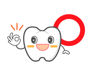 Periodontal disease and gum inflammation Healthy tooth character