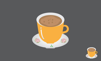 Coffee with cup and plate logo.