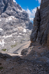 Rock Debris (Talus) in Summer, Punta Nera and Croda Rotta, Dolomites, Alps, Italy