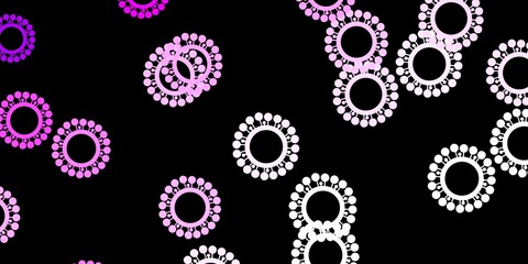 Dark purple vector texture with disease symbols.