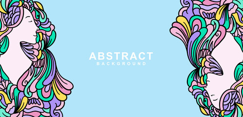 woman with abstract hair background