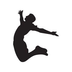 silhouette of a man jumping