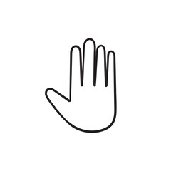 hand drawn doodle palm hand gesture illustration icon