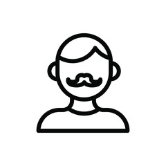 man profile icon vector illustration outline style. father's day icon set.