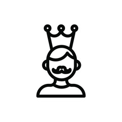 man crown icon vector illustration outline style. father's day icon set.