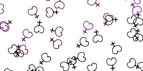 Light Pink vector background with woman symbols.