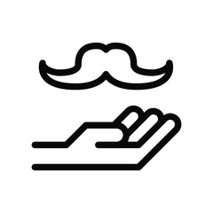 give moustache icon vector illustration outline style. father's day icon set.
