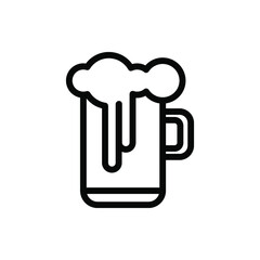 glass of beer icon vector illustration outline style. father's day icon set.