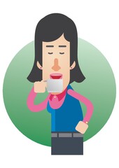 woman drinking a cup of coffee