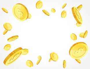 falling gold coins vector illustration