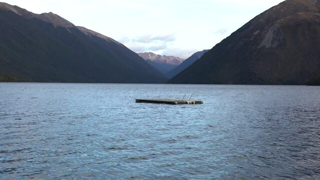 Pontoon on Lake Rotoiti in Saint Arnaud New Zealand
