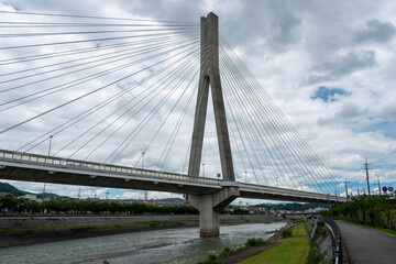 Bridge pier over Inagawa river in Ikeda city, Hyogo, Japan